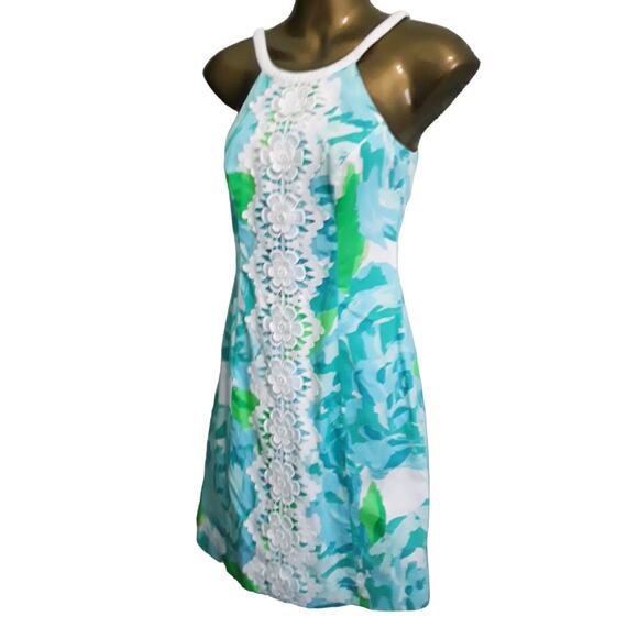 Lilly Pulitzer Sz 00 PEARL in First Impression Poolside Blue Dress Shift - Picture 3 of 7